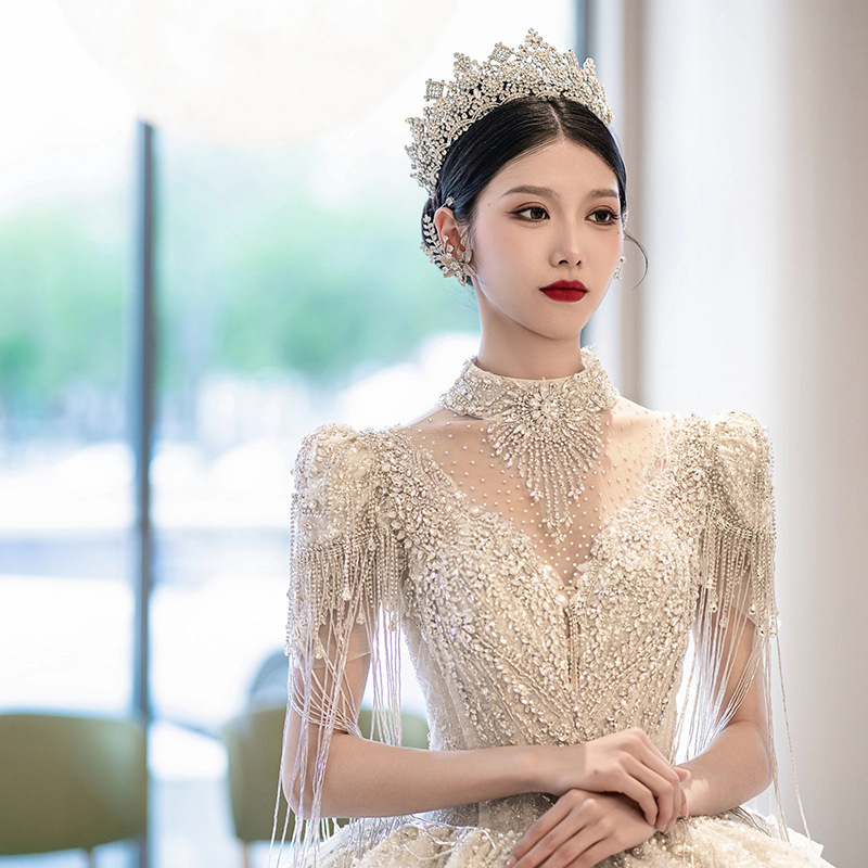 Bridal Wedding Dress 2026 New Style Main Gown with High-Quality Texture, Heavy Craftsmanship, Plus-Size French-Style Maternity Princess Dress D115