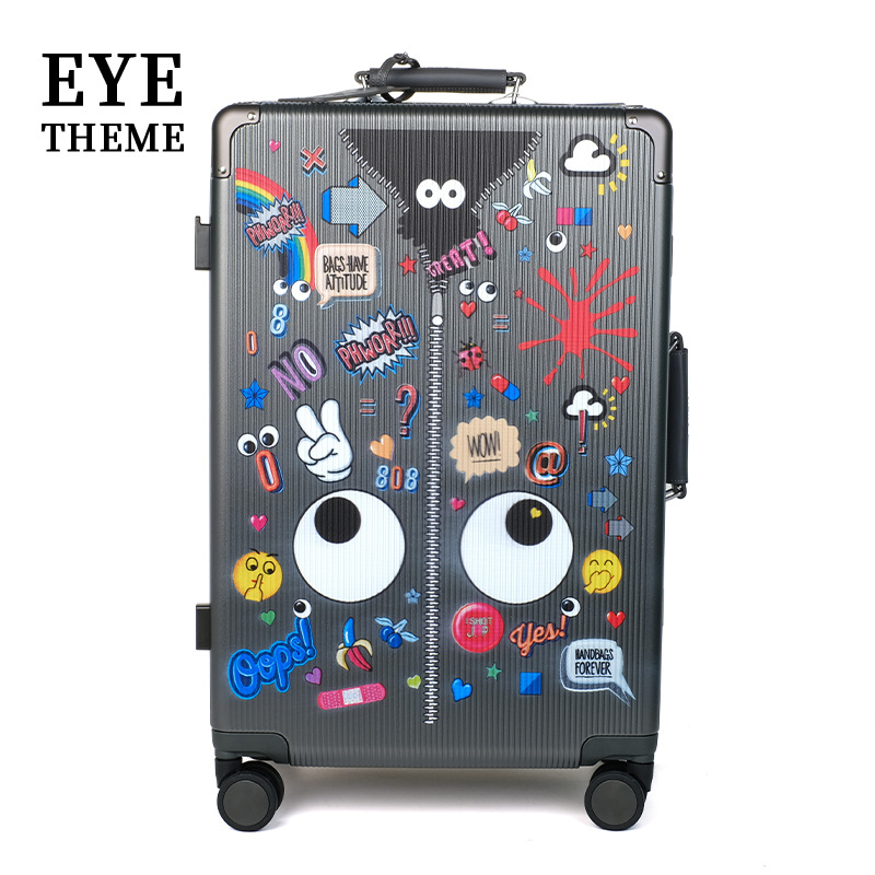 Maleta de ojos grandes bloqueo de cifrado bloqueo de aduanas maleta de embarque maleta de viaje maleta de tracción
