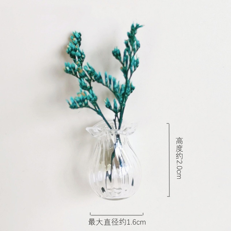 Ins mini-magnetic pequeño frasco de flores pegatinas de refrigerador DIY decoración artística botella de vidrio delicada gato debe recoger botella