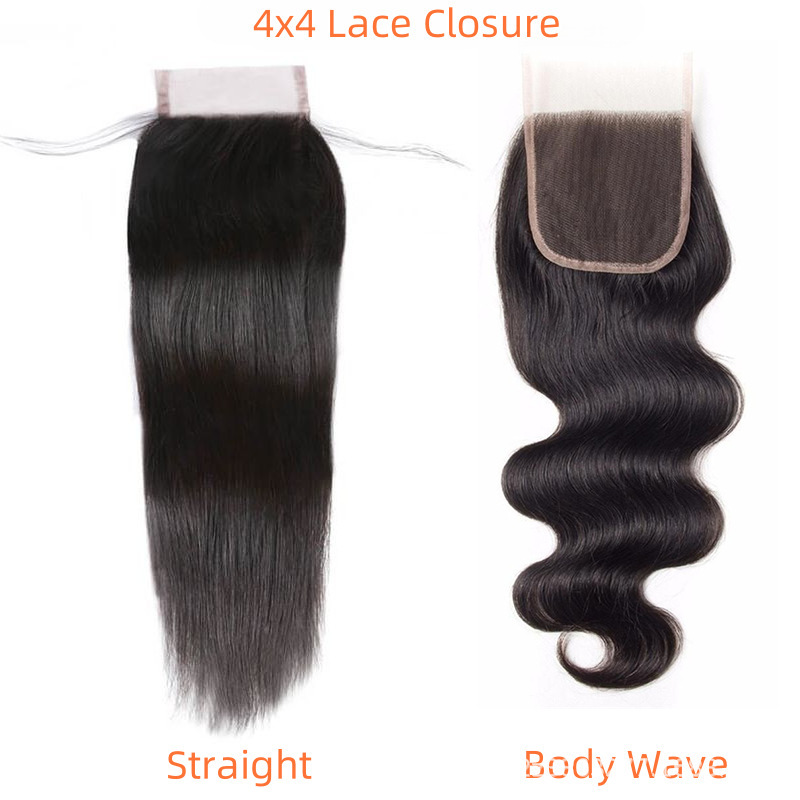 Human Hair Lace Closure 4X4 Human Hair Lace Closure Cross-Border Wig Hand-Woven