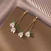 Silver needle, fashionable fresh earrings from pearl, accessory, silver 925 sample, simple and elegant design, wholesale