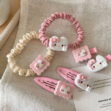 草莓饼干kt系列!少女粉白色系发夹发绳碎发刘海夹皮筋头绳发饰品