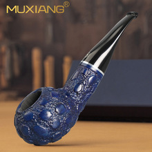 MUXIANG石楠木手工雕刻烟斗鳄鱼皮320传统老式直播跨境礼盒套装