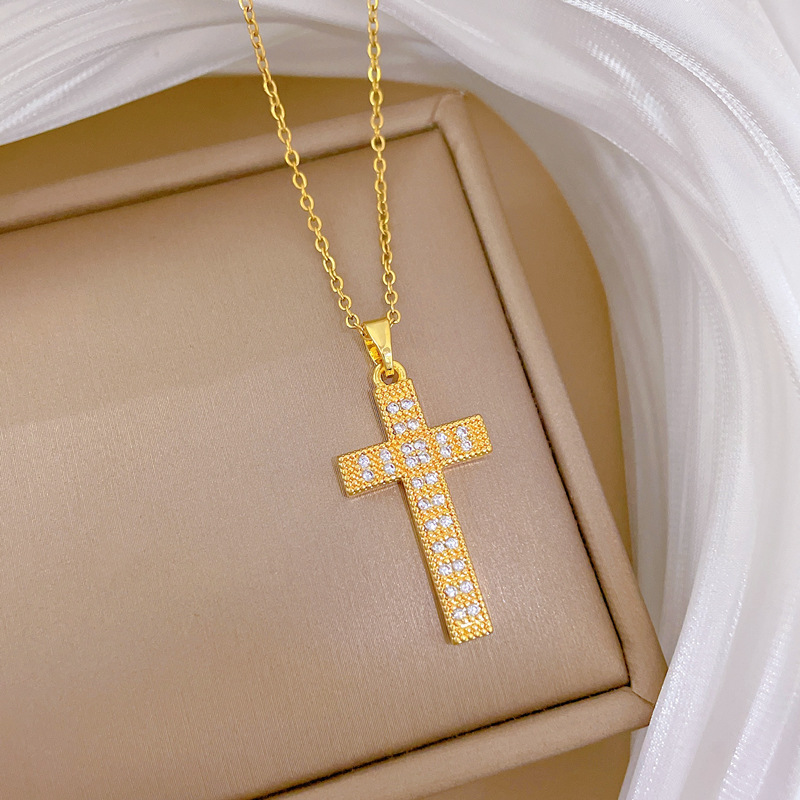 Gorgeous Zircon Collarbone Necklace Luxury Titanium Steel Chain_voghion.com