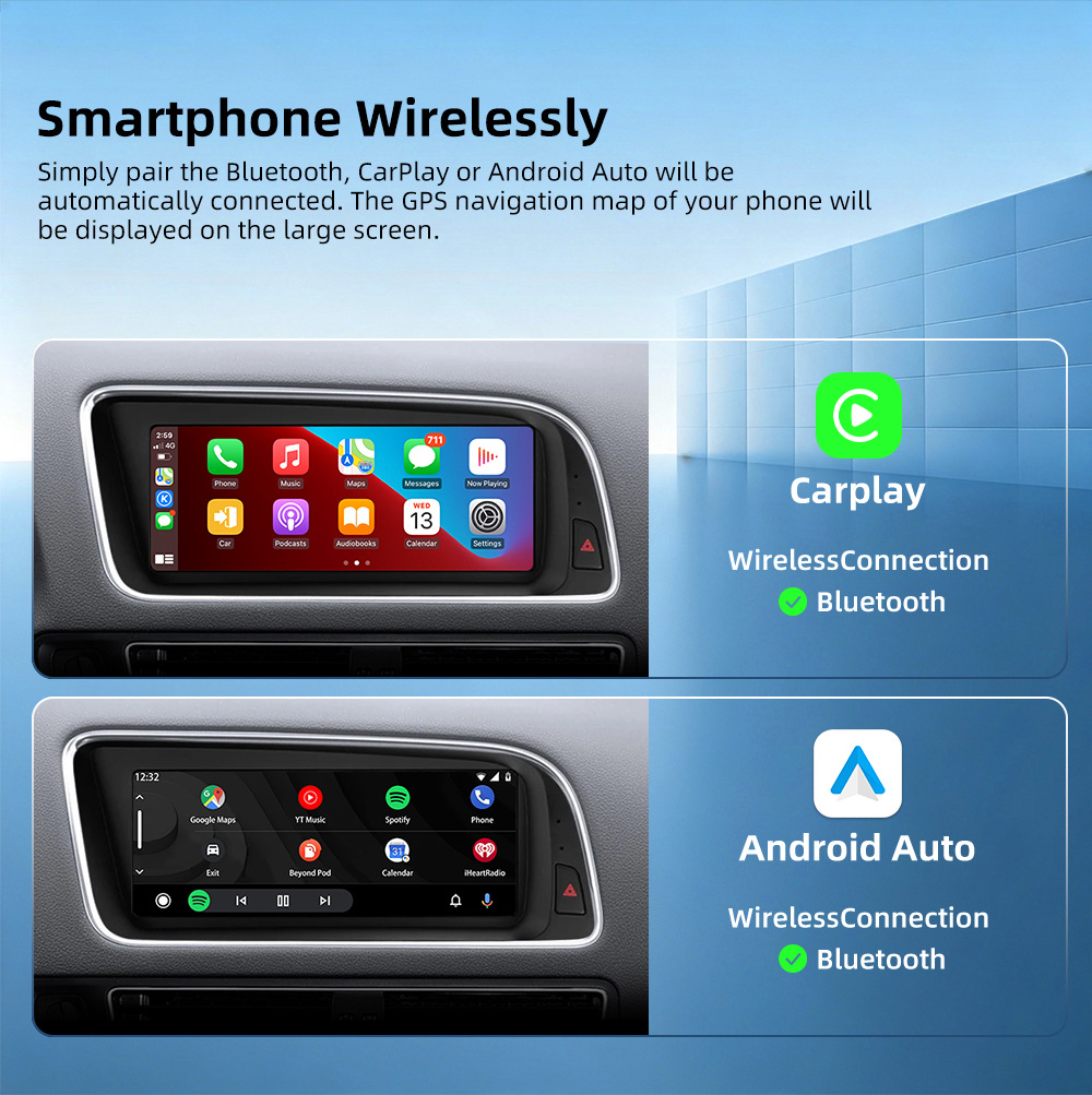Car DVD navigation suitable for Audi Q5 8R 2009-2017, Android wireless Carplay central control large screen