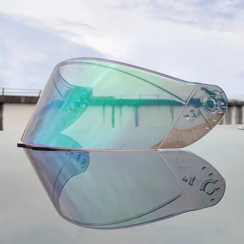 Lente para Casco ORZ966 Transparente Marrón con Recubrimiento Plateado, Lente Iridiscente Colorida para Bicicleta de Carretera, Protección para Ciclismo de Alta Velocidad