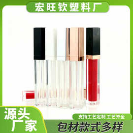 5ml简约多色电镀头方形唇釉管彩妆化妆品可印刷logo厂家批发包材