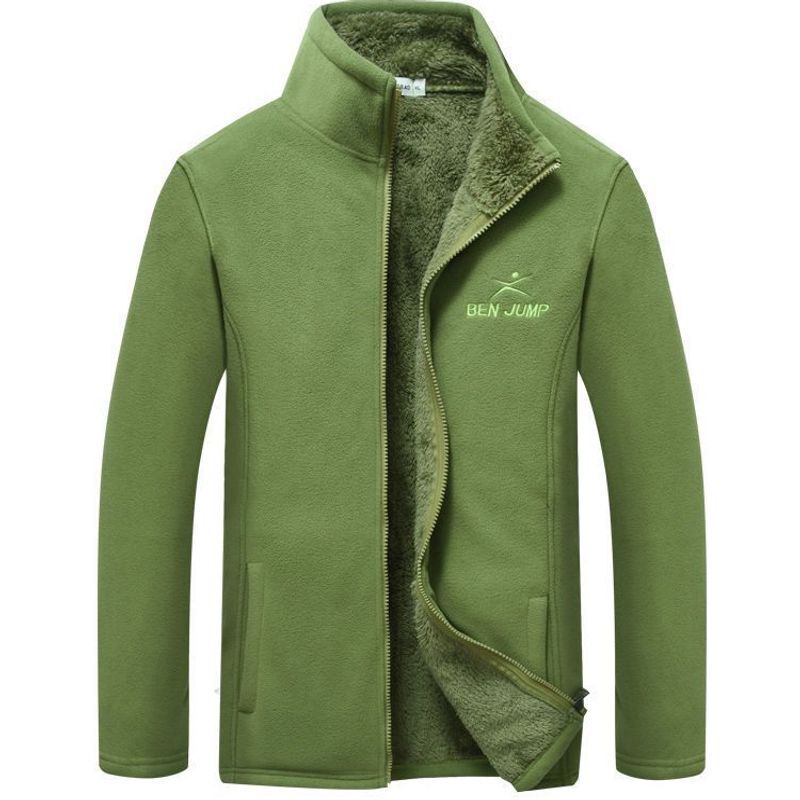 Men's Fleece Sweatshirt Jacket with Thickened Double-Sided Fleece, Men's Cardigan with Stand Collar Men's Fleece Sweatshirt Jacket with Thickened Double-Sided Fleece, Men's Cardigan with Stand Collar