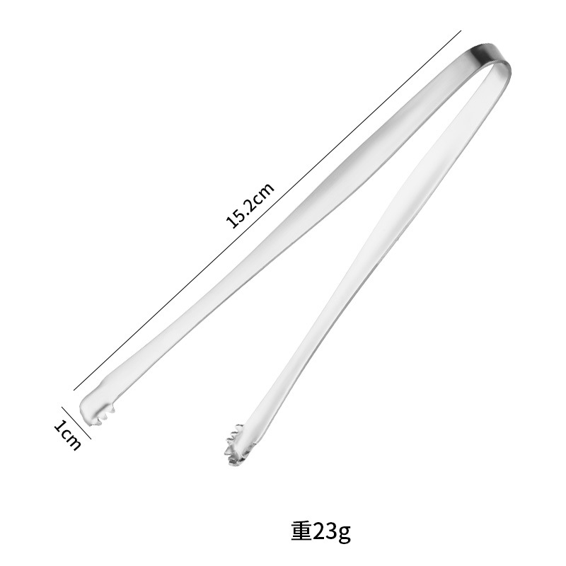 Clip de hielo de acero inoxidable transfronterizo 201 Clip de bloque de hielo antideslizante de red engrosado Clip de café de frutas Clip de azúcar Clip de comida con dientes