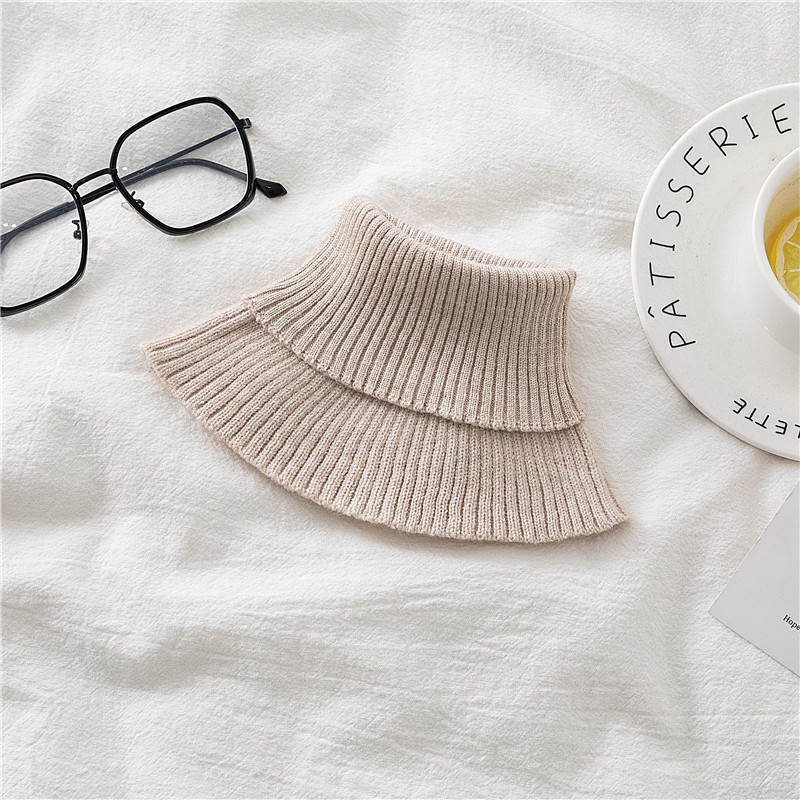 Pullover bufanda de las mujeres de otoño e invierno todo-fósforo cálido soporte cervical bufanda de las mujeres elástico de punto falso cuello de lana cuello alto