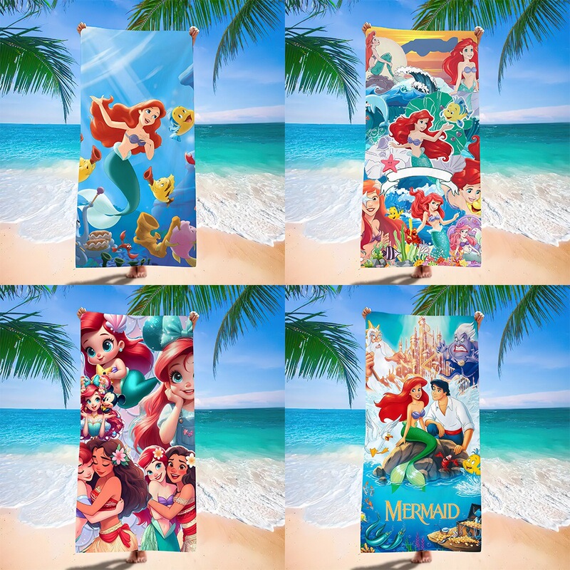 Cross-Border Amazon New Mermaid Beach Towel Type a Ultra-Fine Fiber Digitally Printed Cartoon Animation Beach Bath Towel Cross-Border Amazon New Mermaid Beach Towel Type a Ultra-Fine Fiber Digitally Printed Cartoon Animation Beach Bath Towel