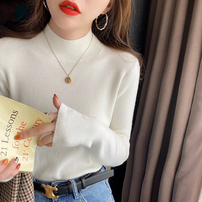 화이트[하프 터틀넥]