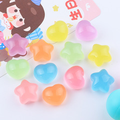 夜光星星愛心 可愛diy奶油膠自製手機殼頭飾髮夾飾品樹脂配件批發