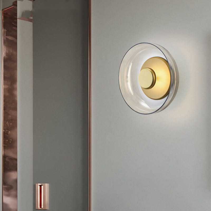 Sofá junto a la cabecera de la cama estudio modelo de lámpara de pared modelo de lámpara de pared de vidrio creativo para el dormitorio diseñador de decoración