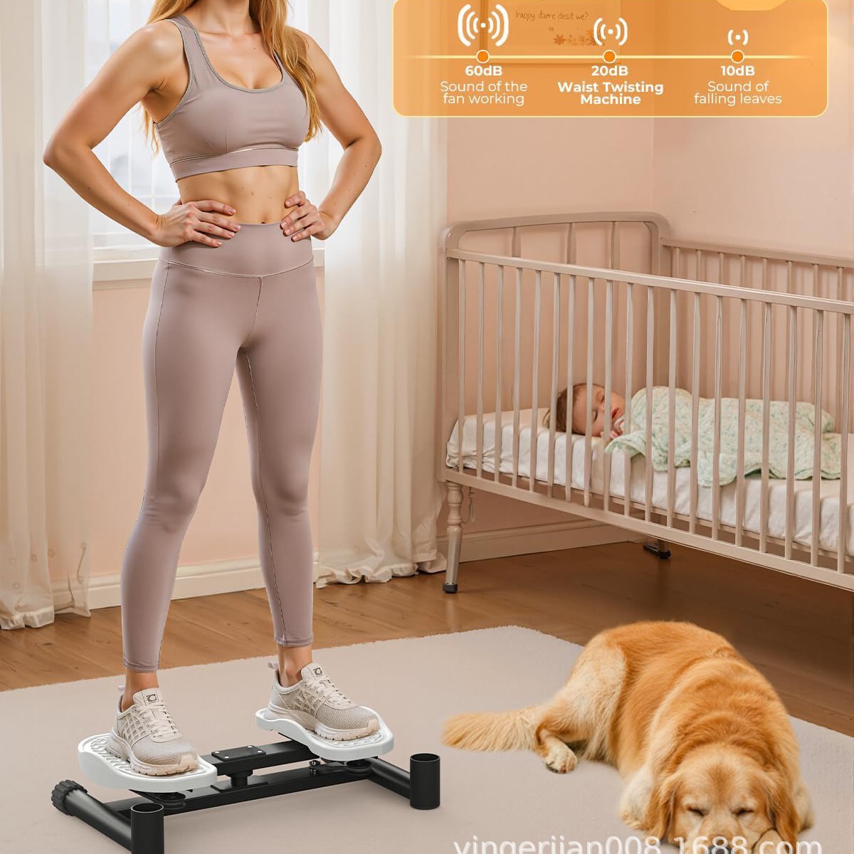 Cross-Border Cool Waist-Twisting Disc for Home Use, Adult Fitness Equipment with Resistance Bar, Waist-Twisting Machine, Slimming Waist and Fat-Burning Machine
