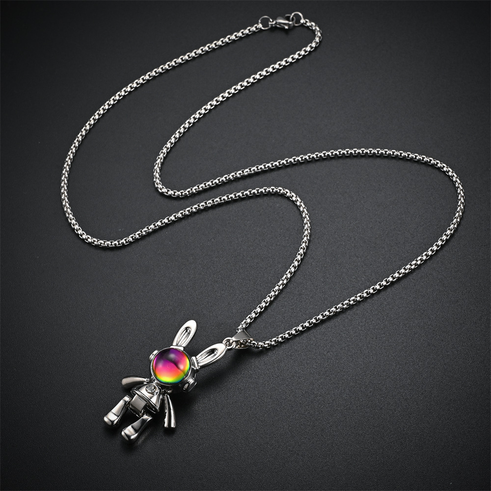 INS Style Astronaut Stainless Steel Pendant Necklace 1 Piece