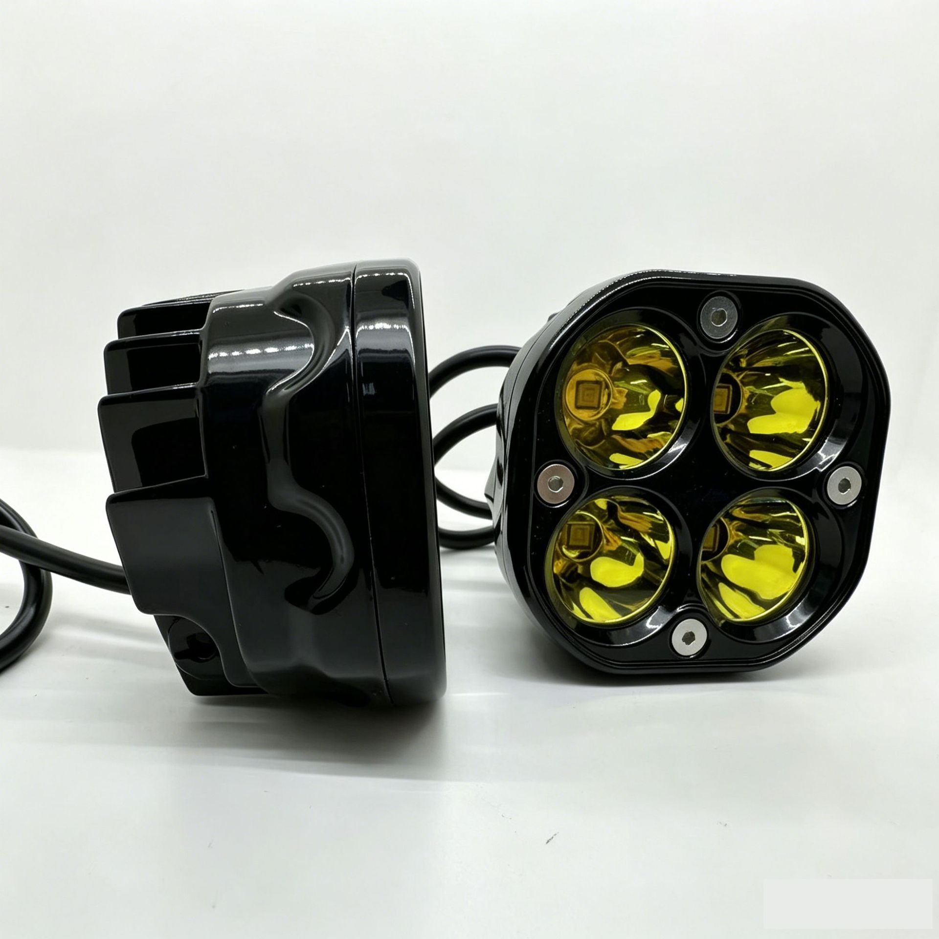 Cross-Border Exclusive Supply 3Inch Four-Leaf Clover Motorcycle Spotlight 40W Off-Road Vehicle Small Square Light Car Modification Headlight
