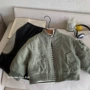 男童新款加厚军绿棉服