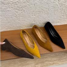 梦梦家 1099-3 尖头韩系极简风复古小单鞋～浅口通勤百搭低跟女鞋