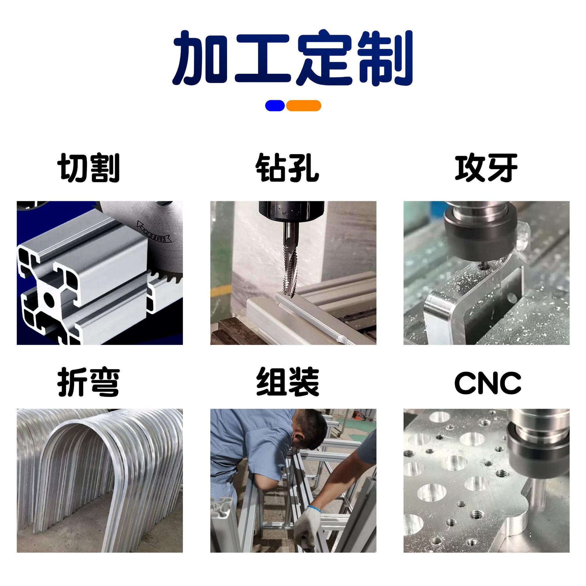 Perfil de aluminio 20x20 estante diy marco personalizado estándar europeo negro perfil de aluminio industrial 2020 Jin sur en stock