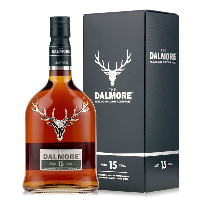 洋酒大摩Dalmore15年苏格兰单一麦芽威士忌达尔摩帝摩礼盒装700ml