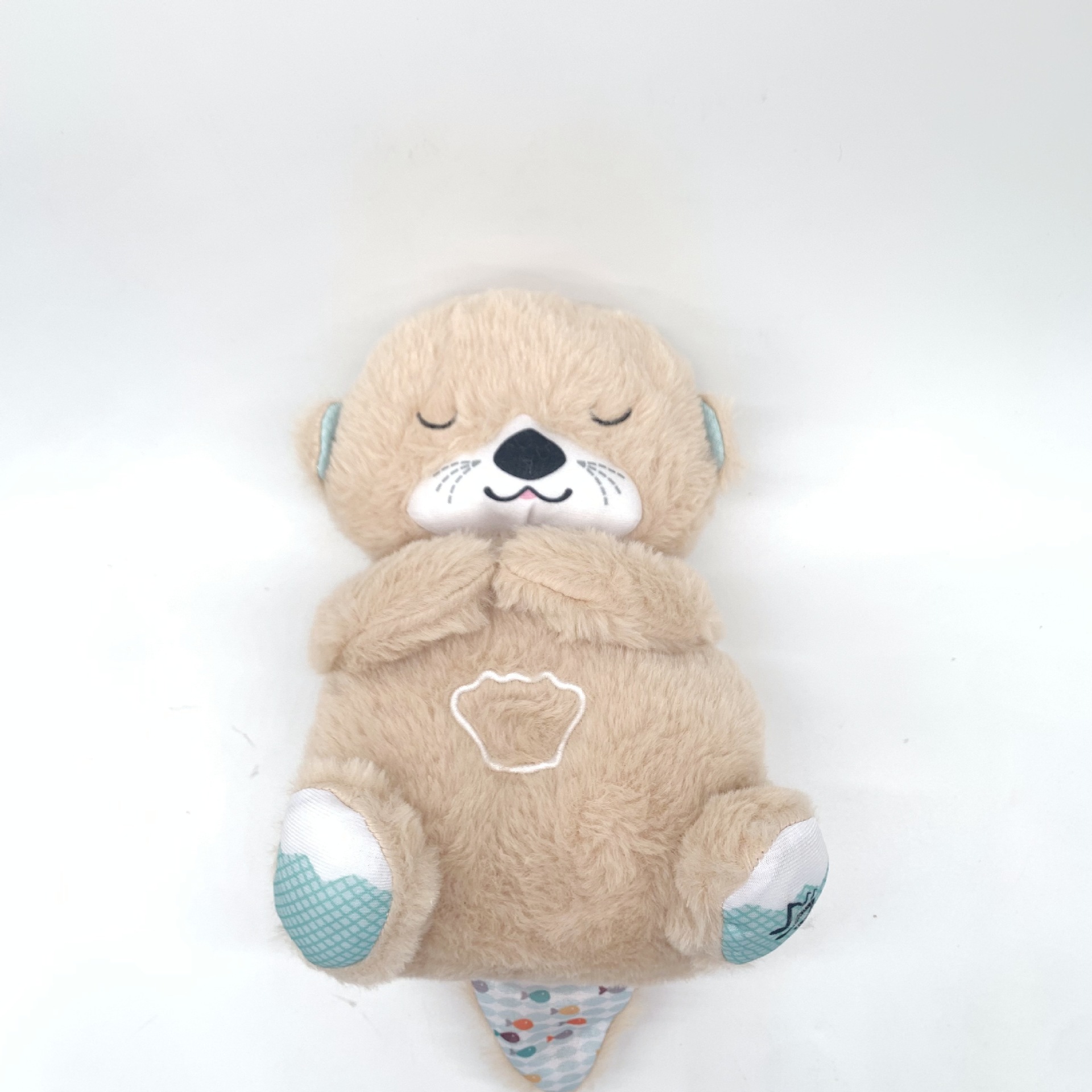 Cross-border new cute soothing Bear breathing plush toy luminous sleeping song breathing bear baby music doll