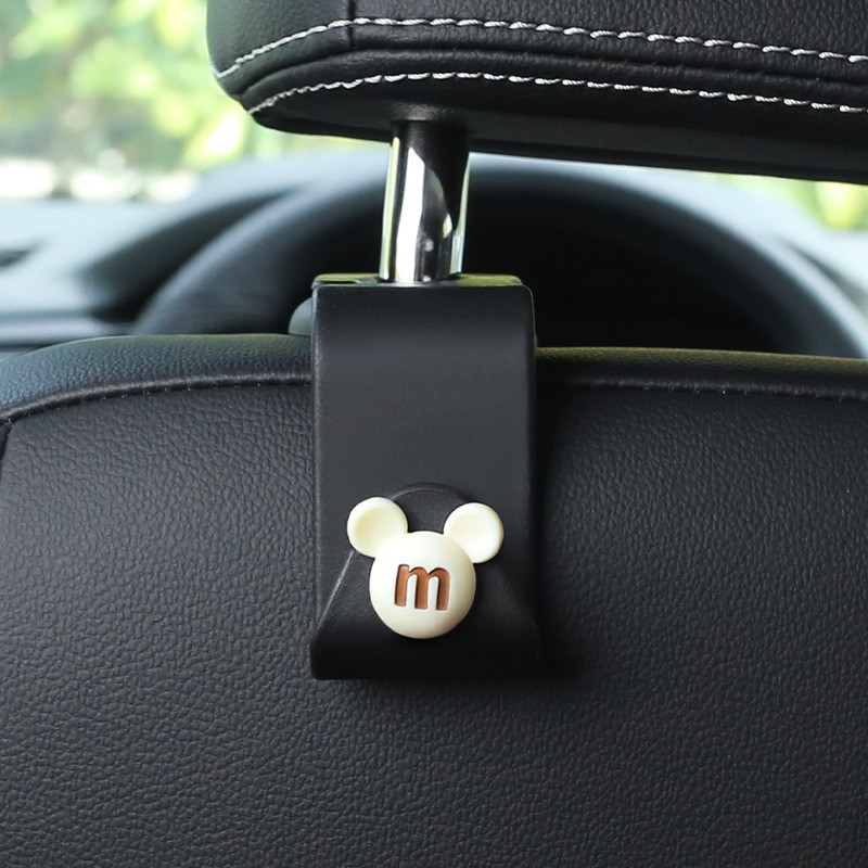 Gargancho de automóvil asiento interior de automóvil trasero multifuncional objeto invisible pequeño gancho de dibujos animados almacenamiento de automóviles artículos de decoración interior