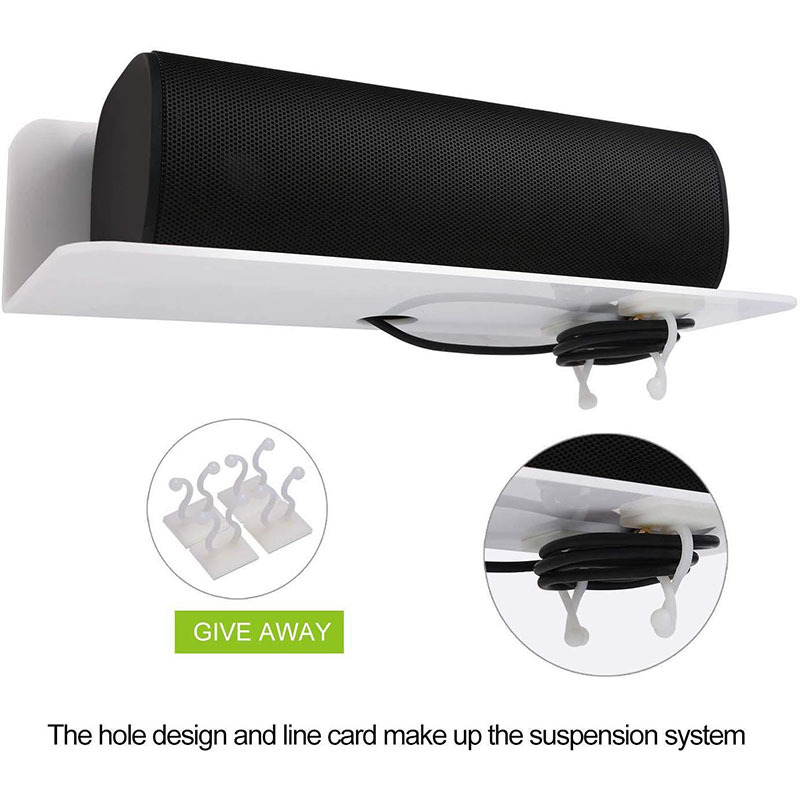 Estante flotante transfronterizo Estante de almacenamiento de pared sin perforaciones montado en la pared Estante de almacenamiento de acrílico Estante de almacenamiento de altavoces