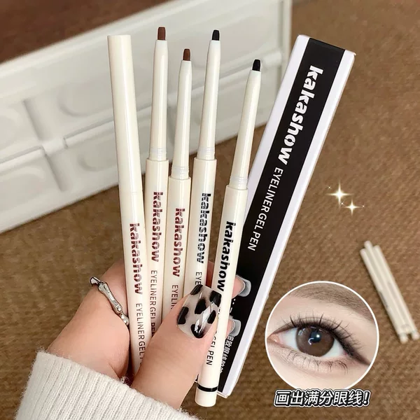Kakashow Natural and Precise Eyeliner Gel Pen, Ultra-Fine, Waterproof, Sweat-Proof, Long-Lasting, Non-Smudging, for Defining the Lower Lash Line and Under-Eye Area