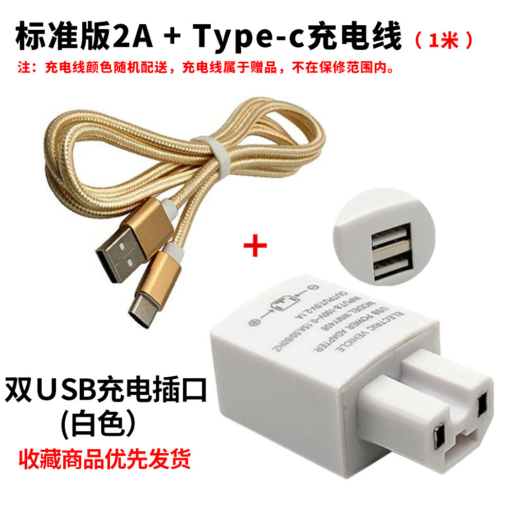 2A-화이트/더블 USB [Type-c 1 m 고속 충전 라인]]