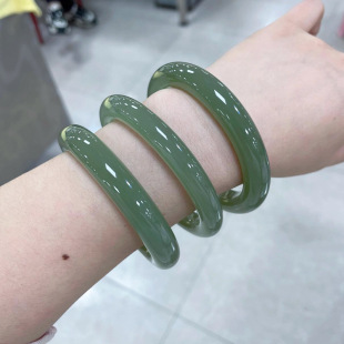 "Spring and Autumn" Hetian Jade Jasper Jadeite Substitute for Women's Lake Green High Ice Glazed Bracelet Free Shipping
