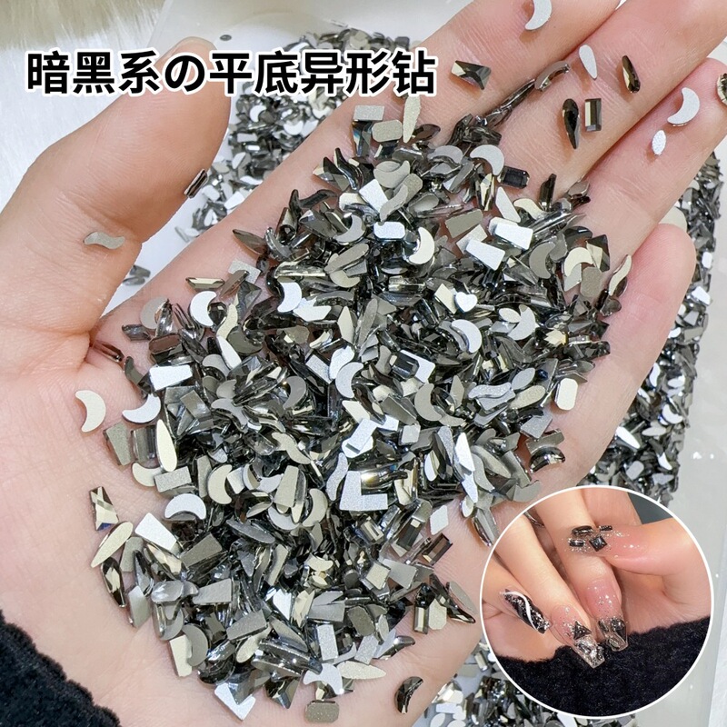 Black Flat Bottom Special-Shaped Nail Art Diamond Net Red small size Super Flash Ice Grey Nail Art Diamond Nail Accessories