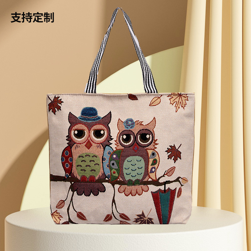 cartoon capacious ethnic shopping bag one shoulder