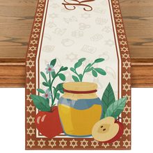 跨境桌旗植物花卉蜂蜜苹果复古厨房餐厅派对咖啡桌装饰工厂批发