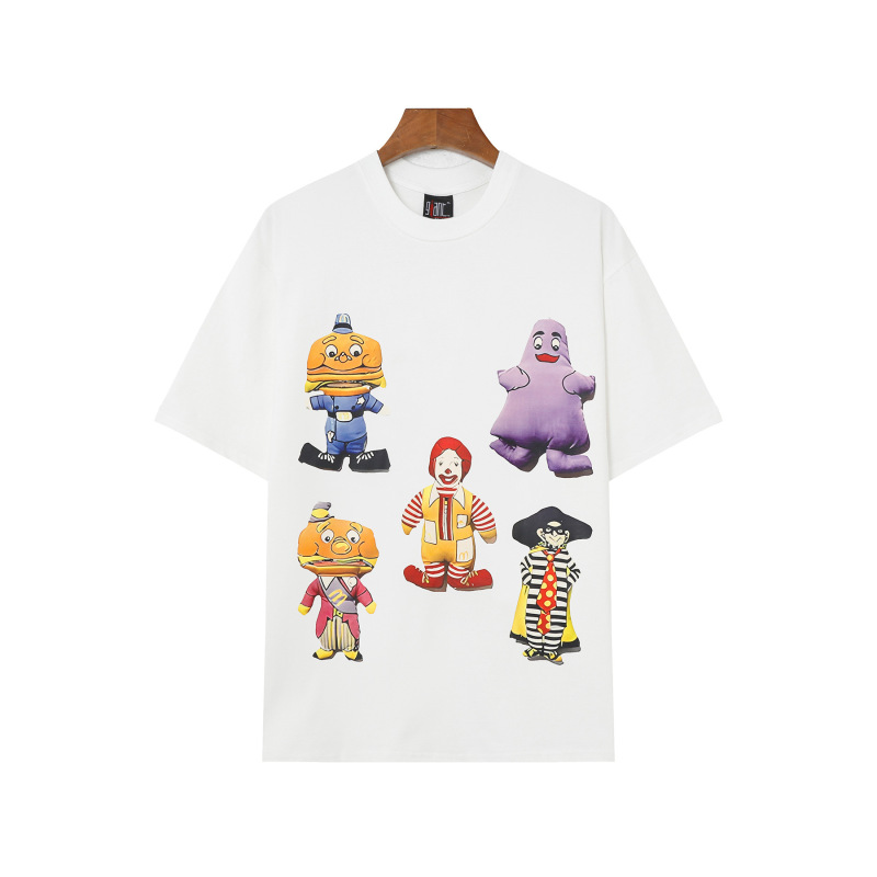 [高バージョン] ヨーロッパとアメリカの面白い熱転写ルーズ半袖 T シャツ女性用クロスボーダー卸売トレンディなブランド大きいサイズ外国貿易紳士服|undefined
