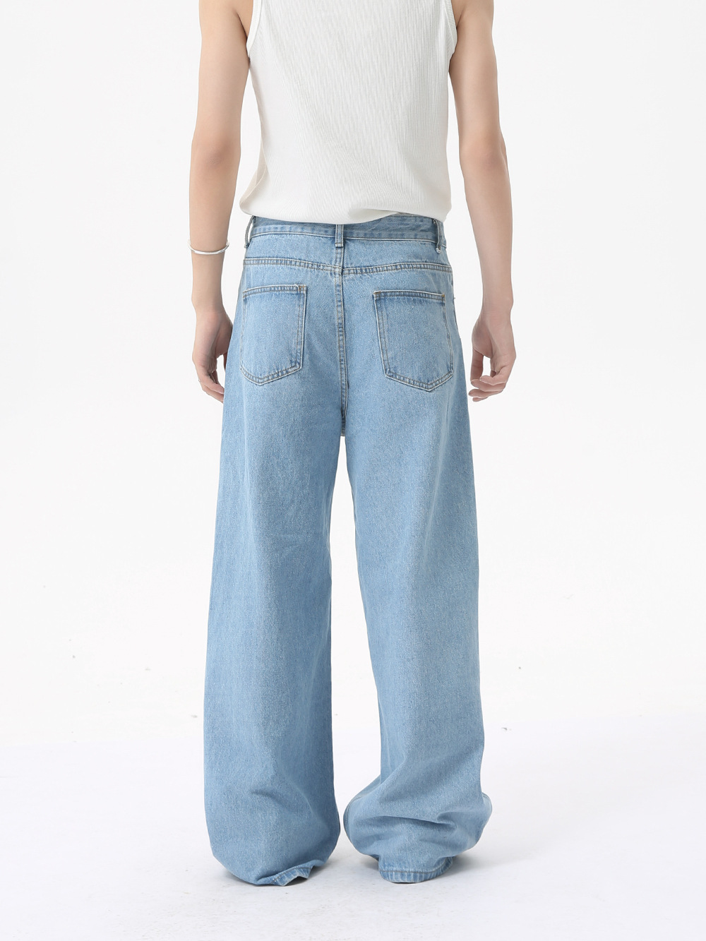 MTLCLOTHES Ropa de hombre | American cleanfit retro calle alta pierna ancha recta salvaje jeans blancos de moda