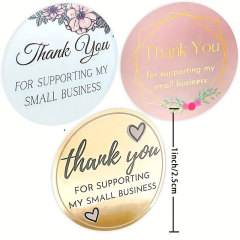 Wholesale roll-packed thank you sealing envelope decorative self-adhesive sticker label