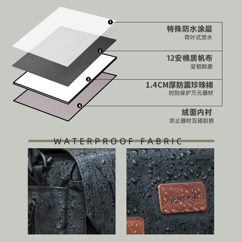 ALFIS 카메라 가방 단일 어깨 방수 캔버스 카메라 가방 크로스 바디 SLR 내부 가방 마이크로 단일 가방 사진 가방