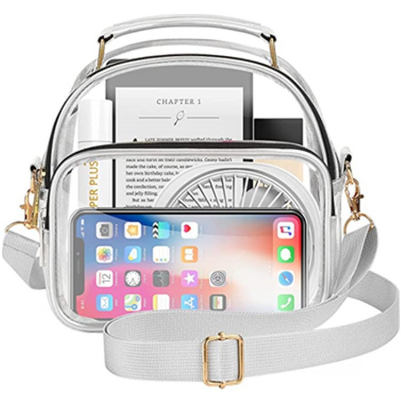 En stock, Amazon nueva bolsa de hombro transparente de mujer, TPU verde, bolsa de hombro sin olor.