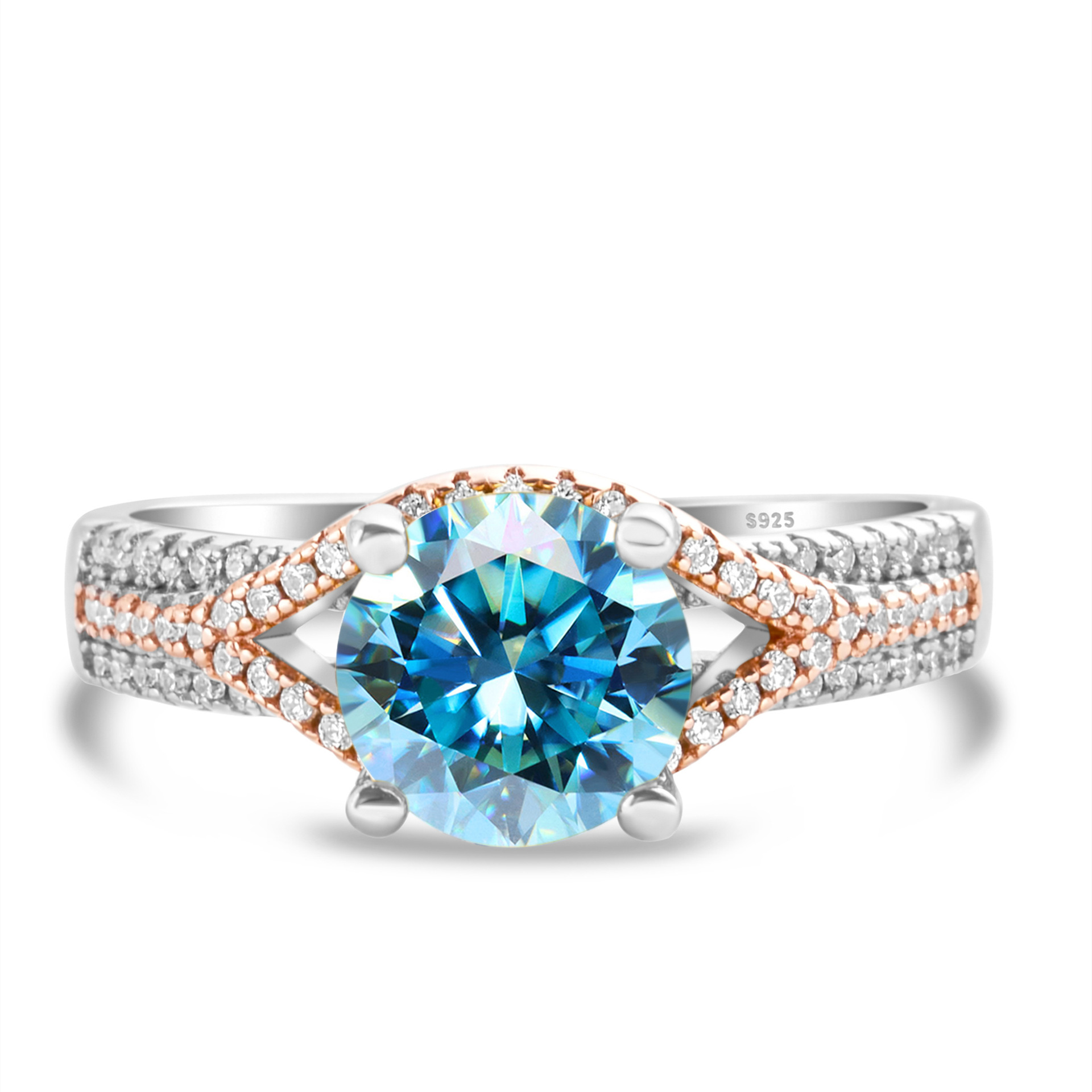 Anillo de flores de automóviles anillo de diamantes de moissan anillo de plata femenino exagerado oro anillo de diamantes de dos colores anillo de chatarra en vivo suministro