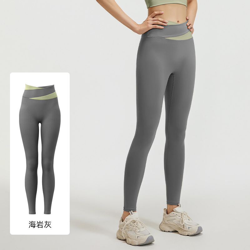 Juyitang Yoga Traje femenino desnudo de cintura alta sin costuras Traje deportivo de levantamiento de cadera femenino Ropa de fitness transpirable