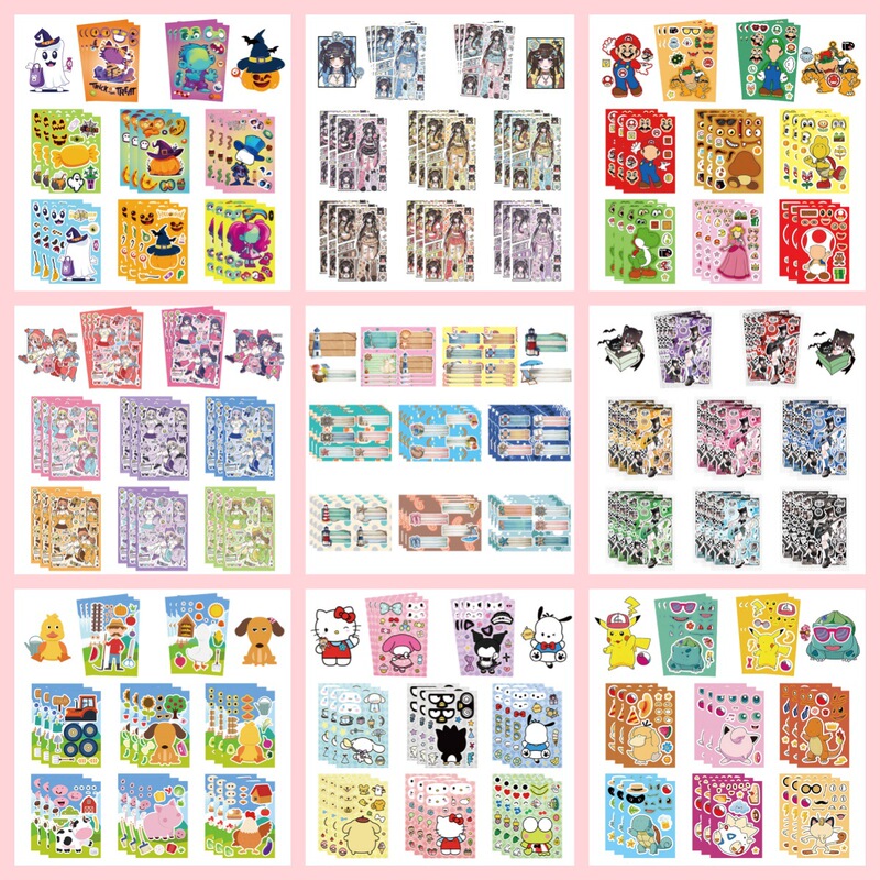 70-Piece Collage Collection of Cartoon Face-Changing Stickers for Children DIY Scrapbooking Stickers Parent-Child Interactive Educational Wholesale from Manufacturer 70-Piece Collage Collection of Cartoon Face-Changing Stickers for Children DIY Scrapbooking Stickers Parent-Child Interactive Educational Wholesale from Manufacturer