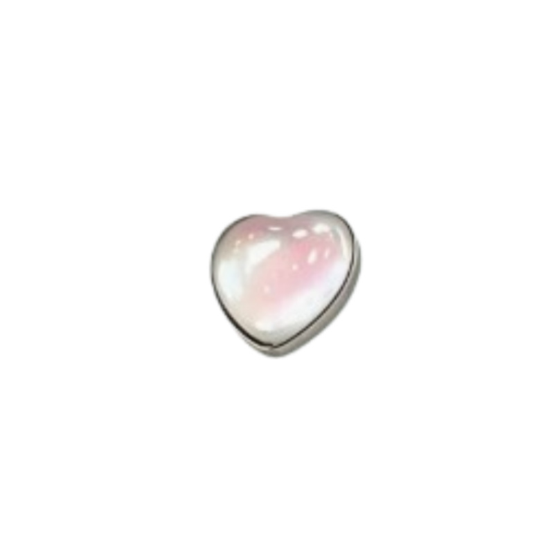 G23 Titanium Heart-Shaped Enamel Resin Ear Studs, Cartilage Piercing Jewelry, Flat Back Earrings detail image 11