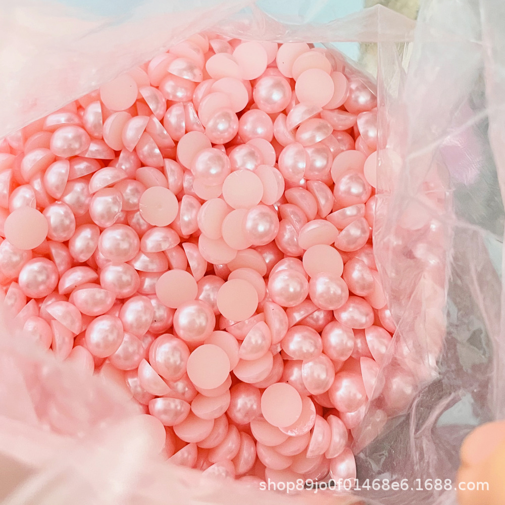 ABS half-faced imitation pearl loose beads 2-14mmFlat Back PearlsDIY…