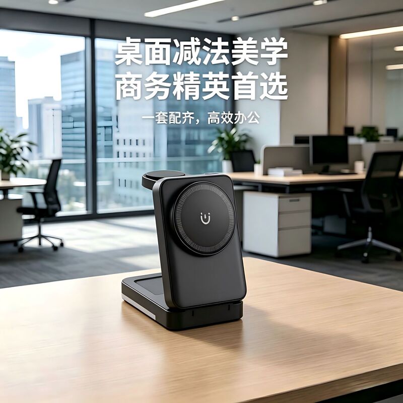 Magnetic Three-In-One Wireless Charger Magsafe Fast Charging iPhone Apple Watch AirPods Desktop Stand Magnetic Three-In-One Wireless Charger Magsafe Fast Charging iPhone Apple Watch AirPods Desktop Stand