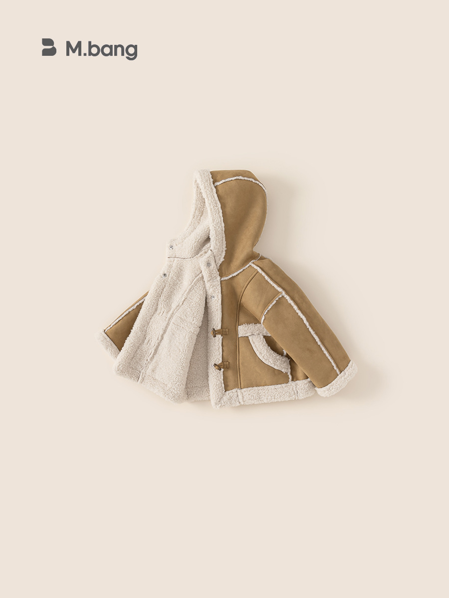 Youbao ropa para niños abrigo de gamuza para niños 2024 invierno grueso y cálido rebeca con capucha para niños abrigo para niñas