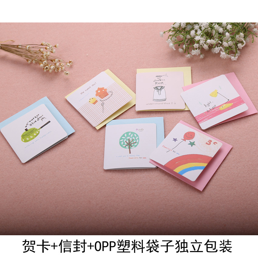 Tarjeta pequeña Linda Tienda de flores creativa de dibujos animados tarjeta de felicitación pequeña Flor Hornear actividad de vacaciones Tarjeta de mensaje de regalo pequeño