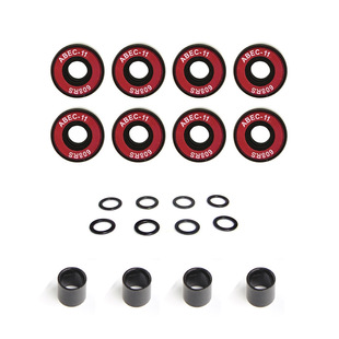 Skateboard Double Warp Long Plate Banana Plate Black Plated ABEC-11 Bearing Chrome Steel 608RS Rubber Cover Roller Skate Sleeve