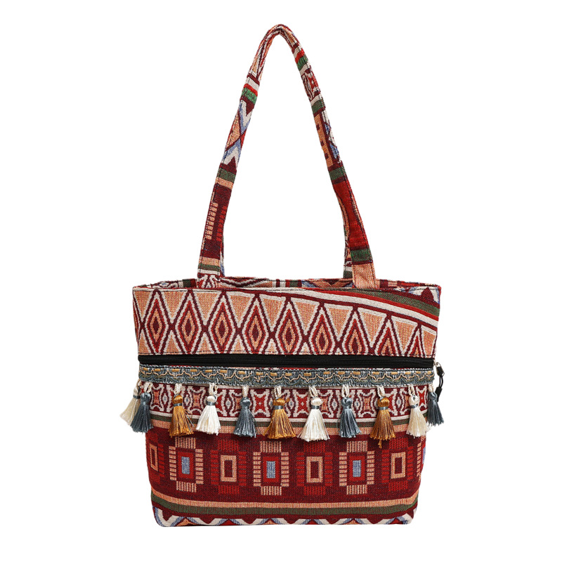 Bolsos de estilo nacional, bolsos de nicho, bolsos de hombro de estilo vacacional, bolsos de mujer, bolsos de primavera de 2025.