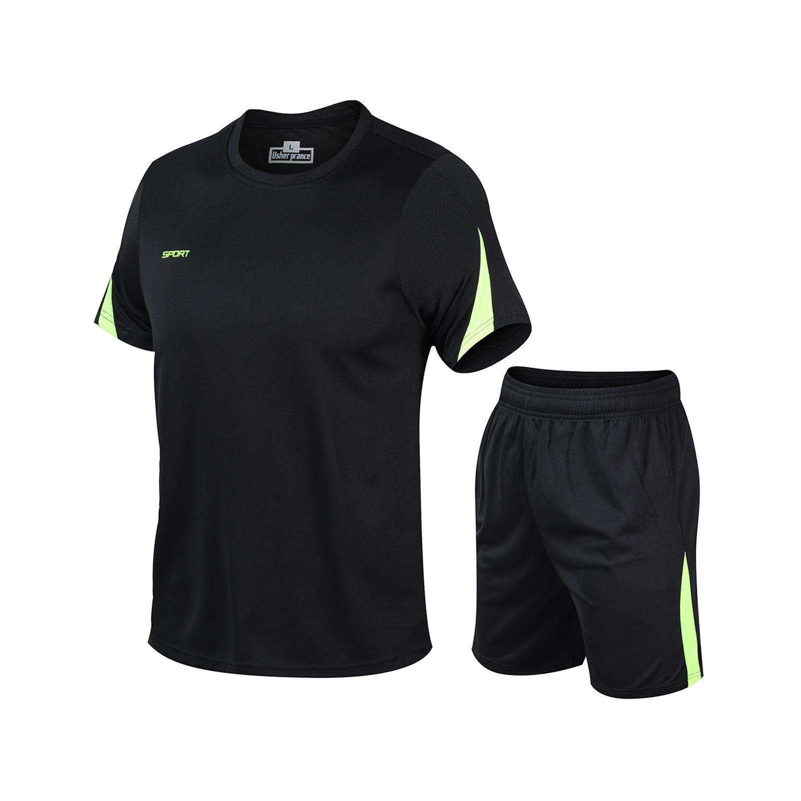 Venta directa de fábrica nueva ropa para correr seda de hielo, ropa de entrenamiento transpirable de secado rápido, juego de camiseta deportiva de ocio al aire libre